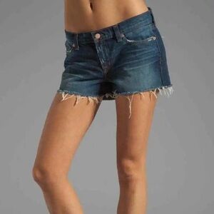 J Brand Cut Off Denim Shortie 2” Shorts Dark Wash Ringer Size 26